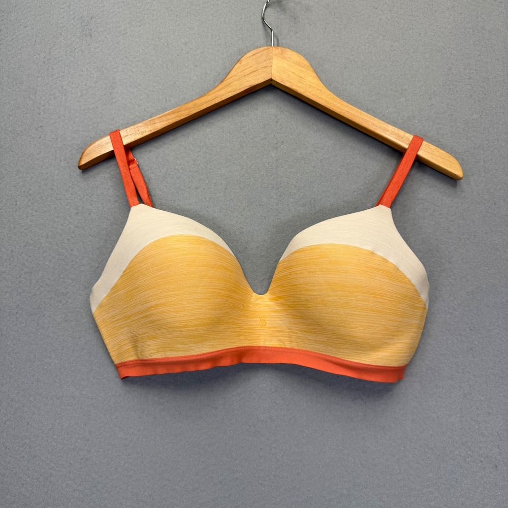 Victoria's Secret Yellow Orange Heathered No-Wire Wireless Bra 34D 363390-C2E